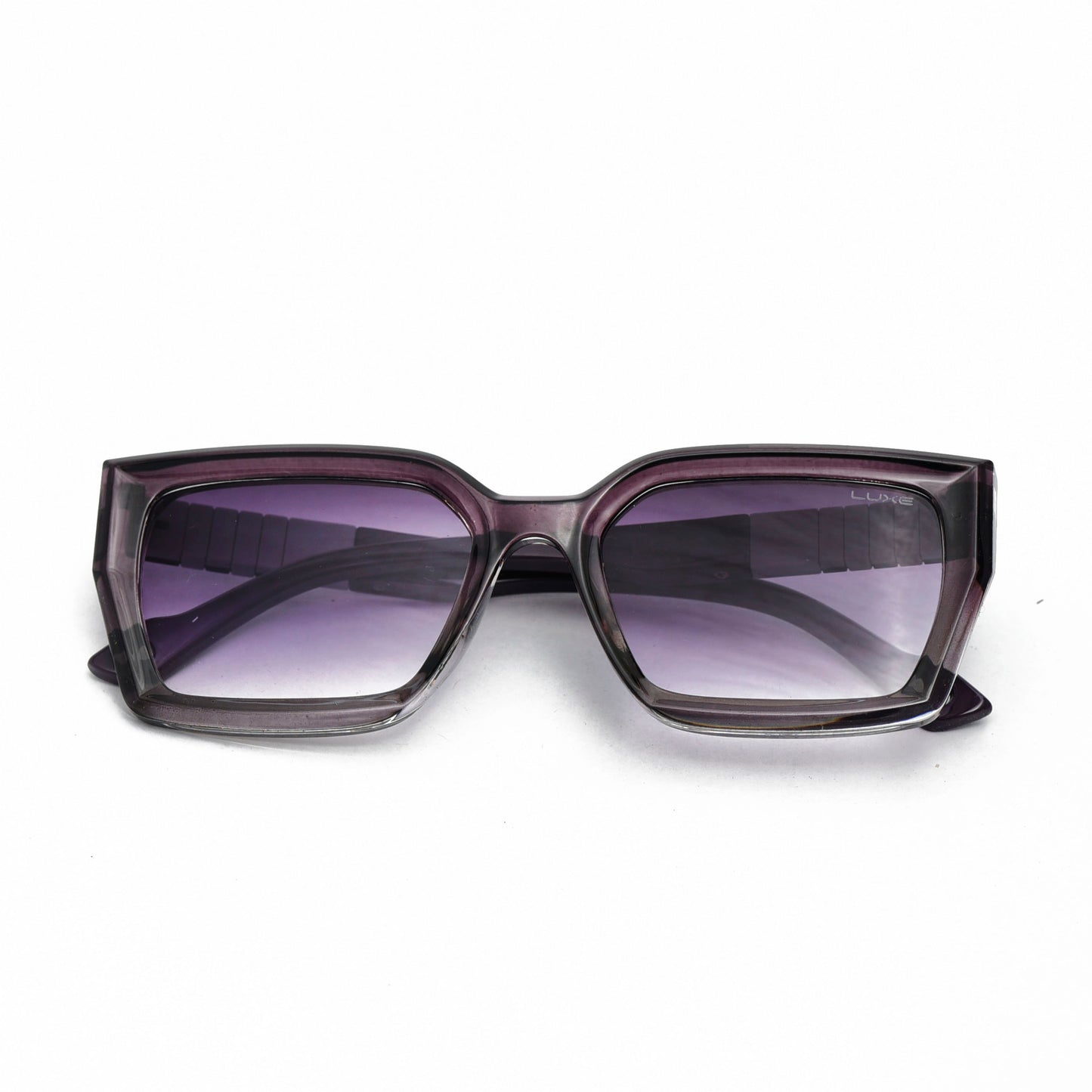 Luxe Shades "Pop Prism" - Bold Clear Frame Sunglasses with Striped Temples
