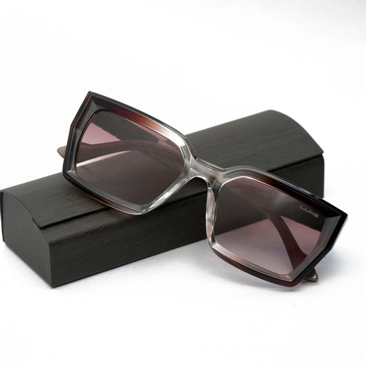 Luxe Shades "Amber Glaze" - Chic Gradient Rectangle Sunglasses