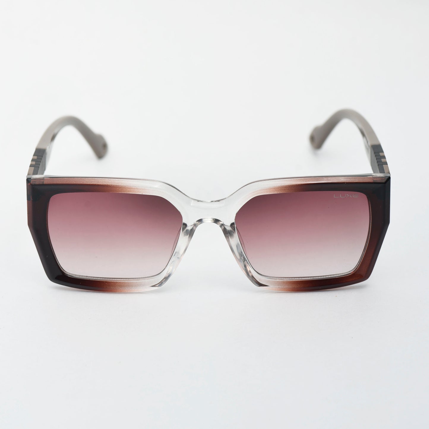 Luxe Shades "Amber Glaze" - Chic Gradient Rectangle Sunglasses
