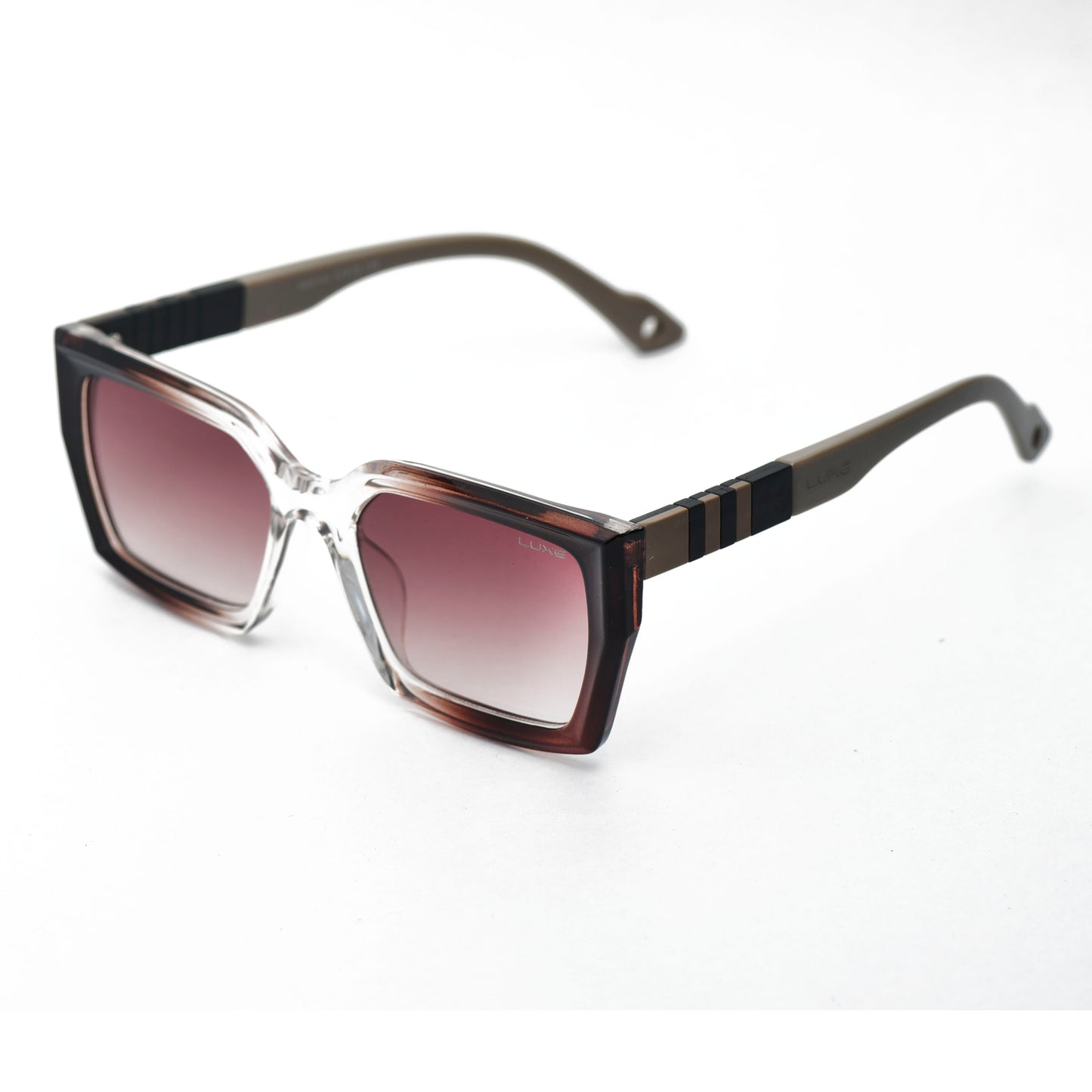 Luxe Shades "Amber Glaze" - Chic Gradient Rectangle Sunglasses