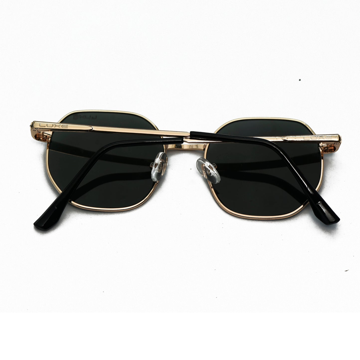 Luxe Shades "Geometric Charm" - Modern Gold Hexagonal Sunglasses