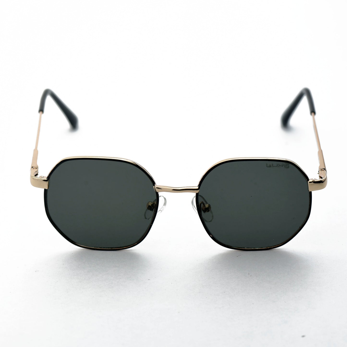 Luxe Shades "Geometric Charm" - Modern Gold Hexagonal Sunglasses