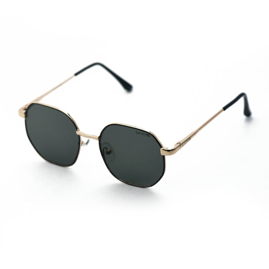 Luxe Shades "Geometric Charm" - Modern Gold Hexagonal Sunglasses