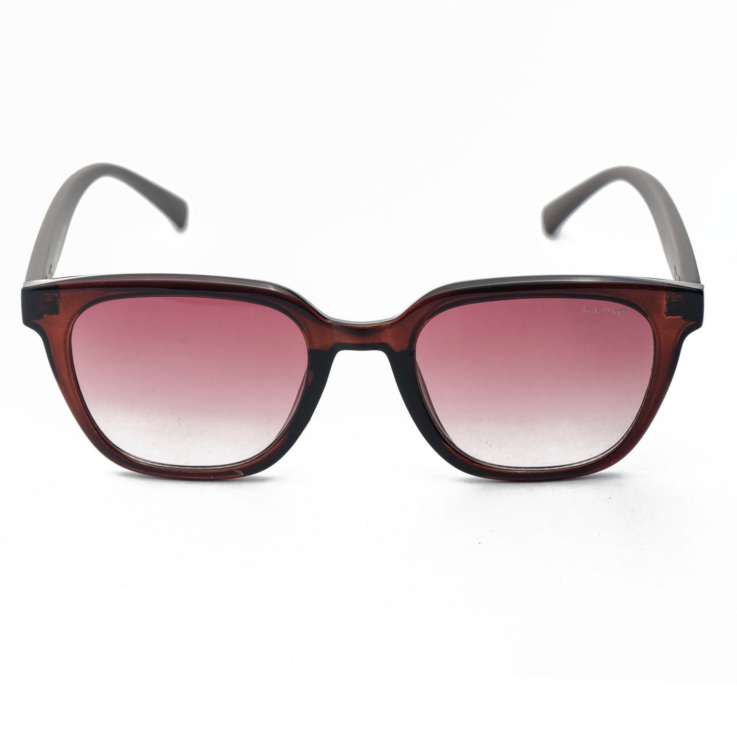 "Crimson Chic" Gradient Square Sunglasses