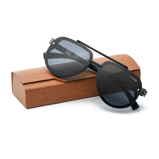 Stealth Aviator - Modern Black Designer Sunglasses with Luxe Finish