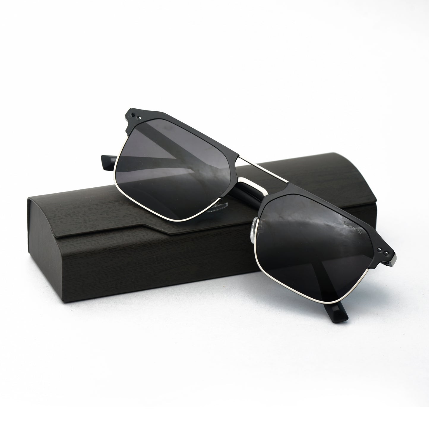 LUXE Semi-Rimless Black Sunglasses – Sharp. Sleek. Sophisticated.
