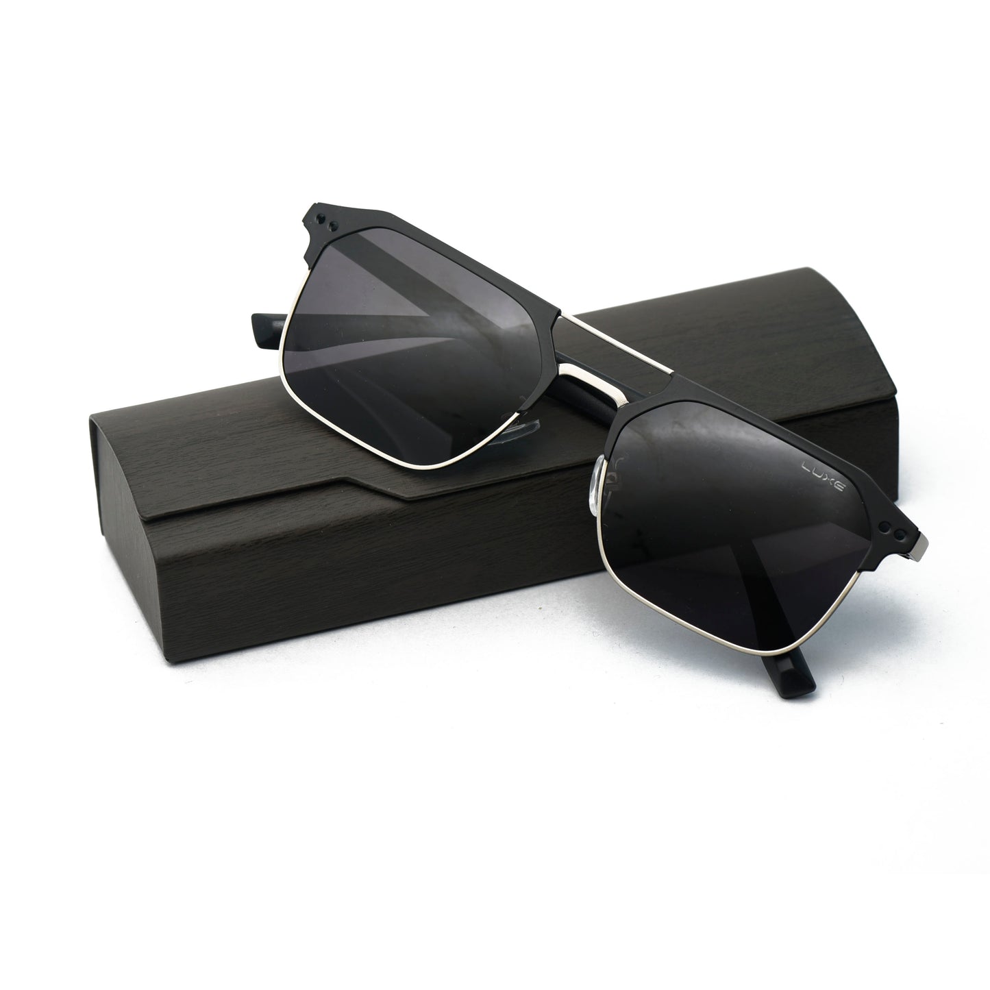 LUXE Semi-Rimless Black Sunglasses – Sharp. Sleek. Sophisticated.