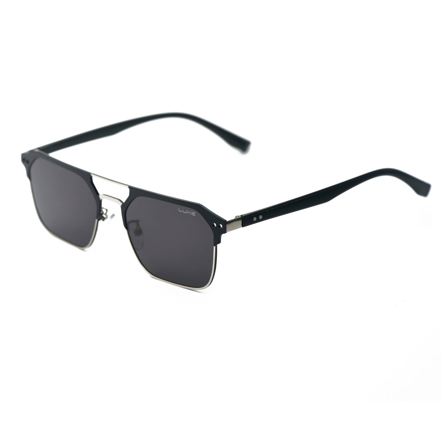 LUXE Semi-Rimless Black Sunglasses – Sharp. Sleek. Sophisticated.