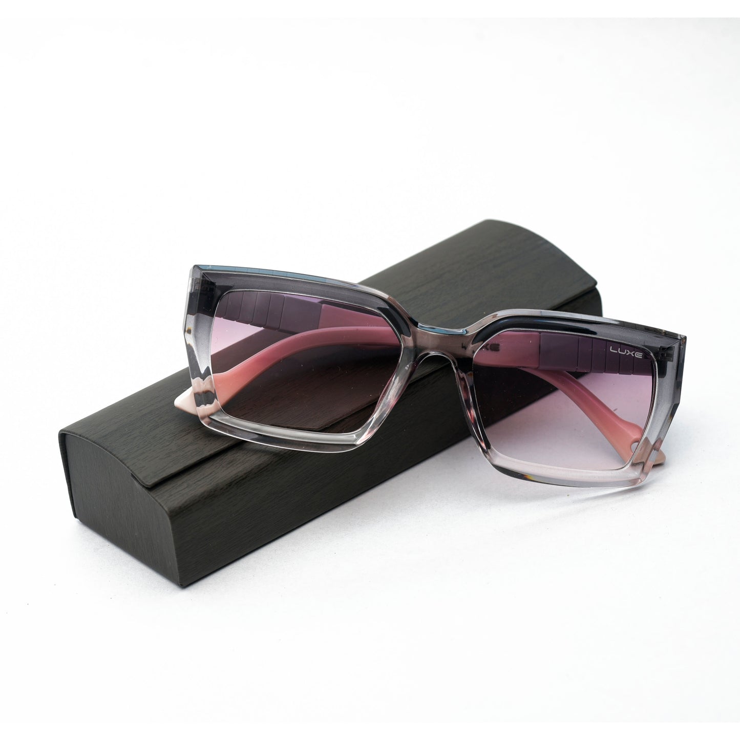 Luxe Shades "Amber Glaze" - Chic Gradient Rectangle Sunglasses