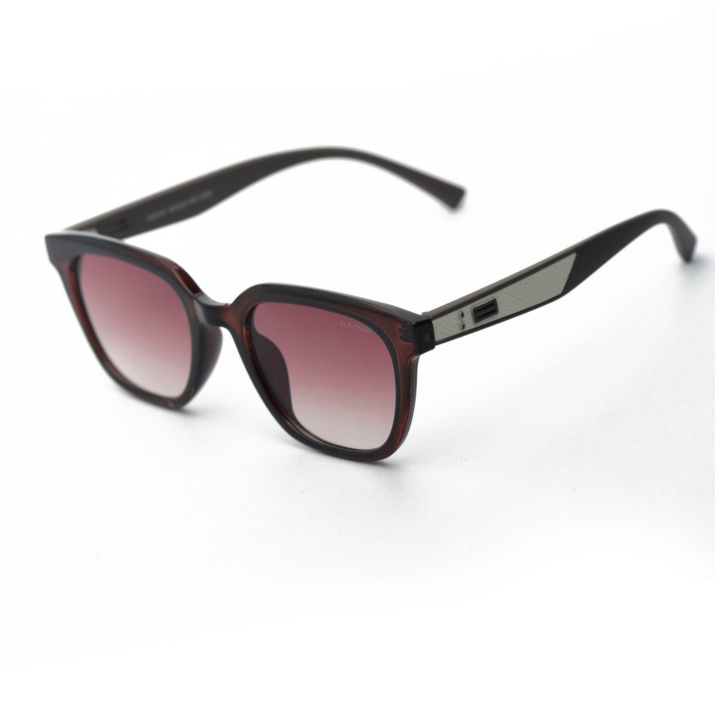 "Crimson Chic" Gradient Square Sunglasses